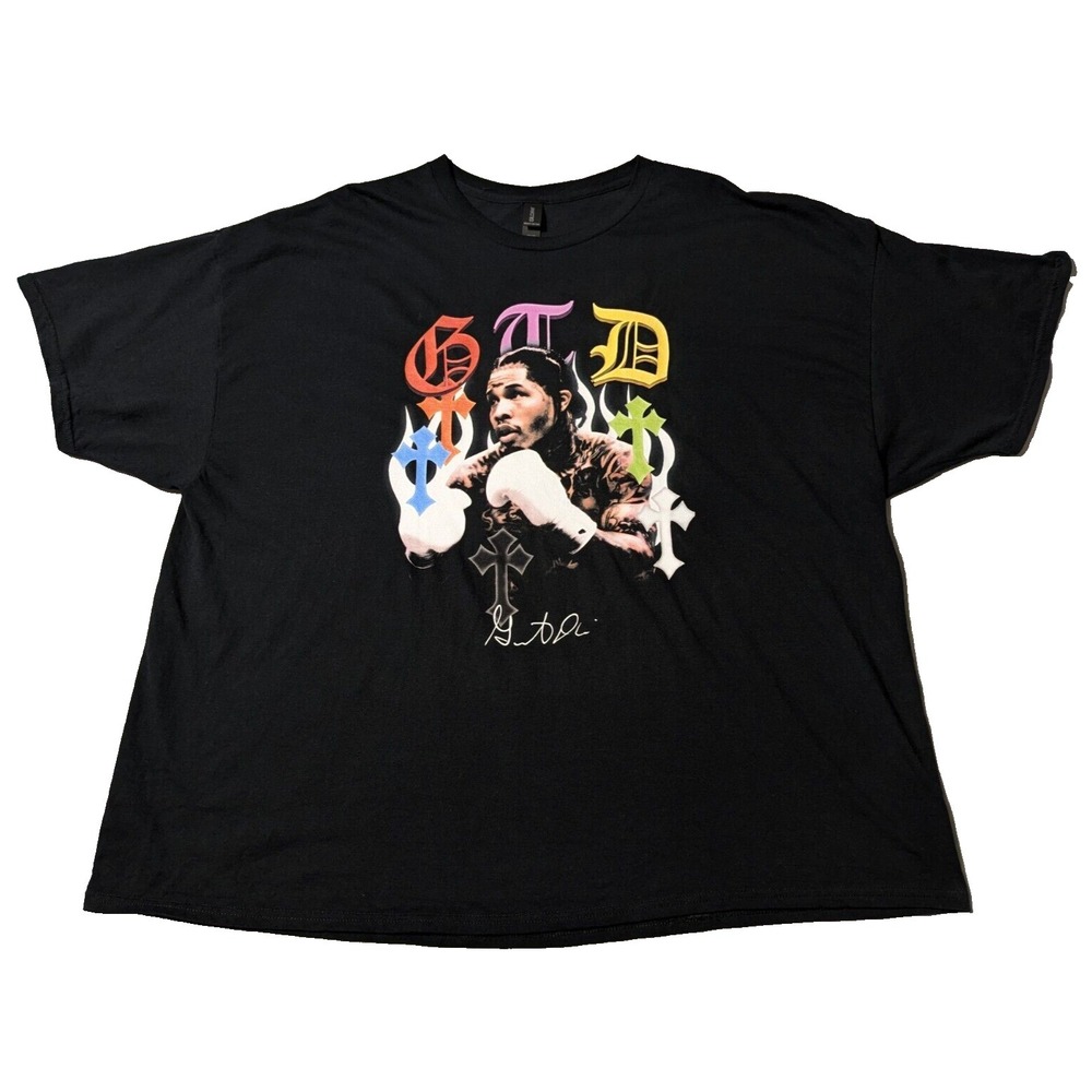GERVONTA TANK DAVIS Boxing Men 4XL Black Cotton Gildan‎ Graphic Print T-Shirt